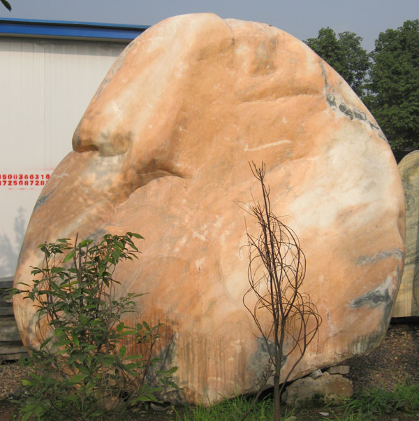 晚霞红景观石022